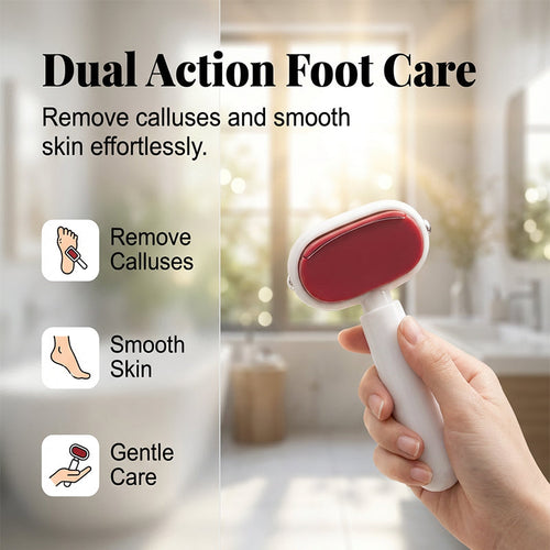 2-in-1 Foot Callus Remover – Dual-Sided Foot Scraper with Replaceable Stainless Steel Blades