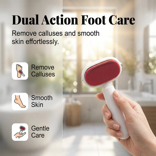 2-in-1 Foot Callus Remover – Dual-Sided Foot Scraper with Replaceable Stainless Steel Blades