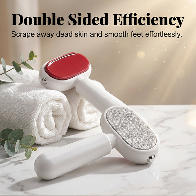 2-in-1 Foot Callus Remover – Dual-Sided Foot Scraper with Replaceable Stainless Steel Blades
