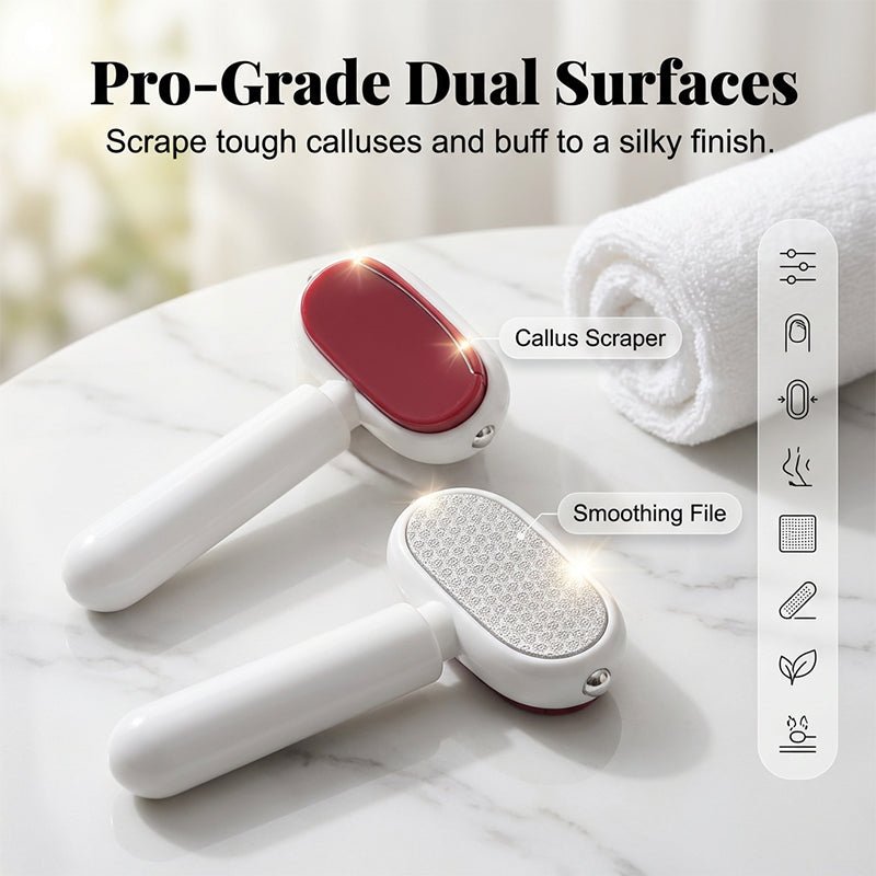 2-in-1 Foot Callus Remover – Dual-Sided Foot Scraper with Replaceable Stainless Steel Blades