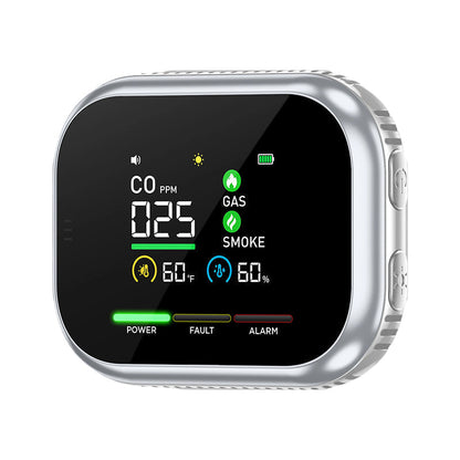 🛡️  6-in-1 Portable Indoor Environment Monitor– CO, Gas, Smoke, Temperature & Humidity Monitor
